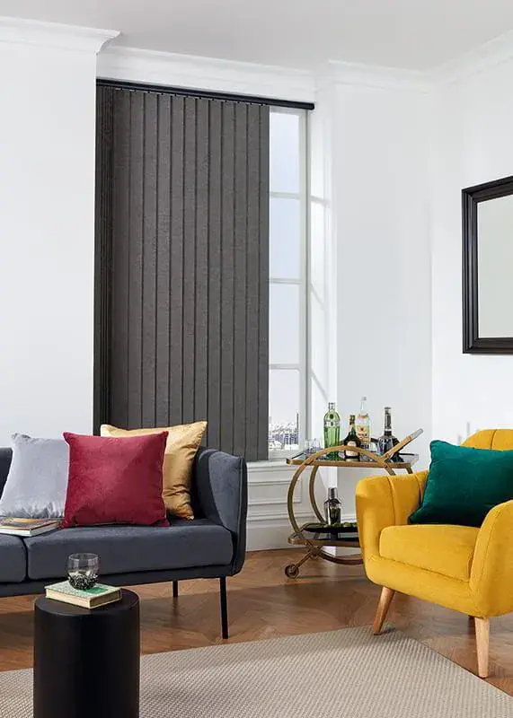 vertical blind slightly open