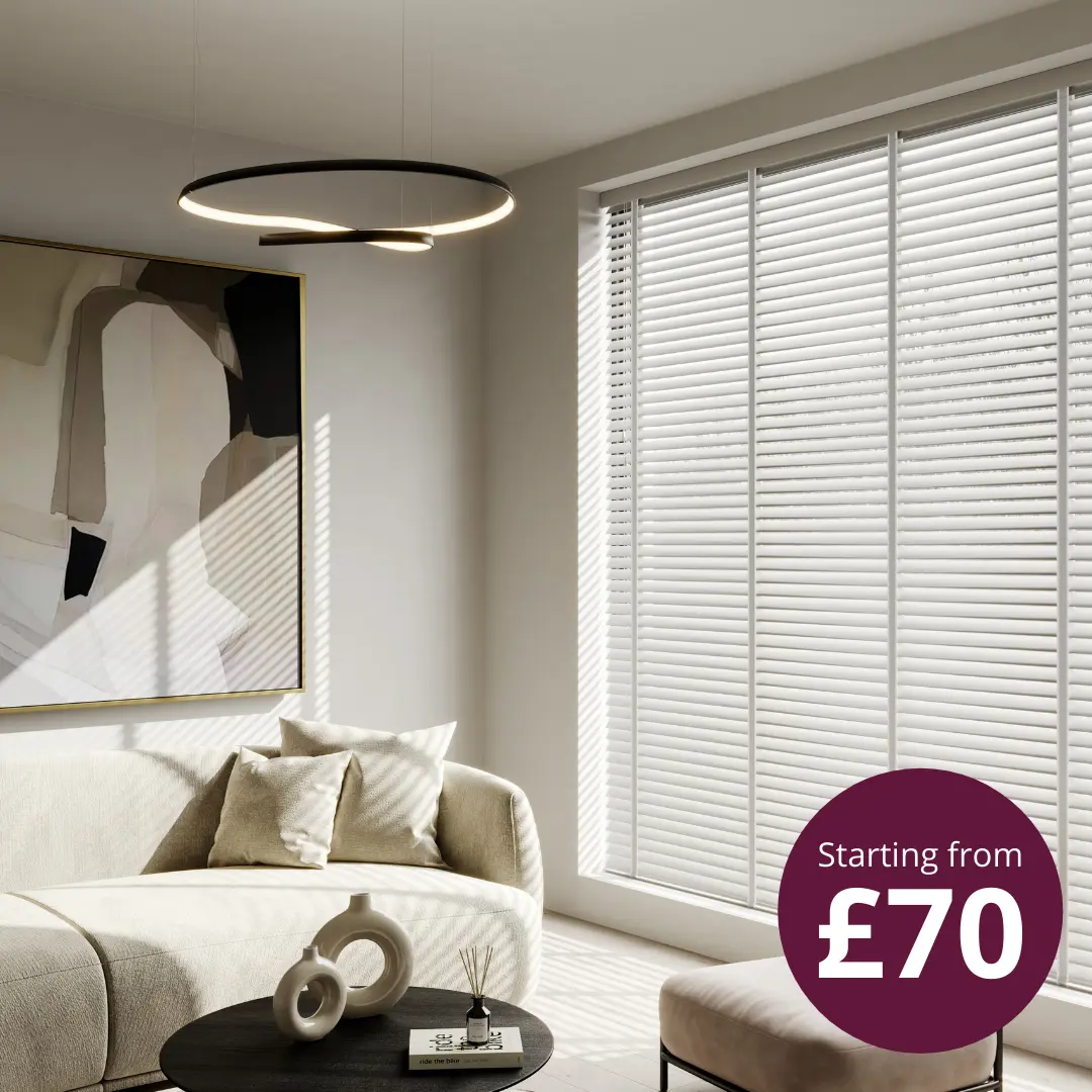 wooden venetian blind living room