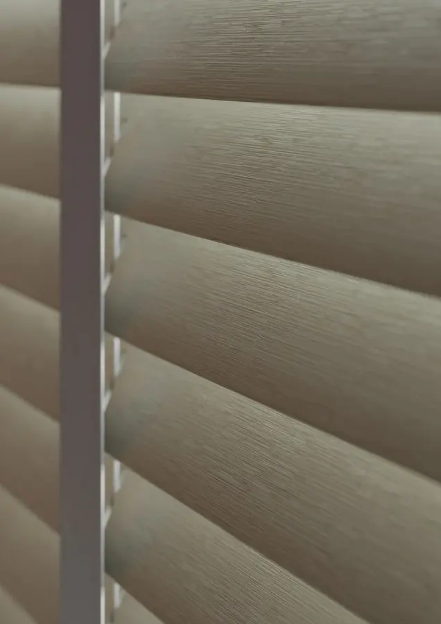 wooden venetian blind close up